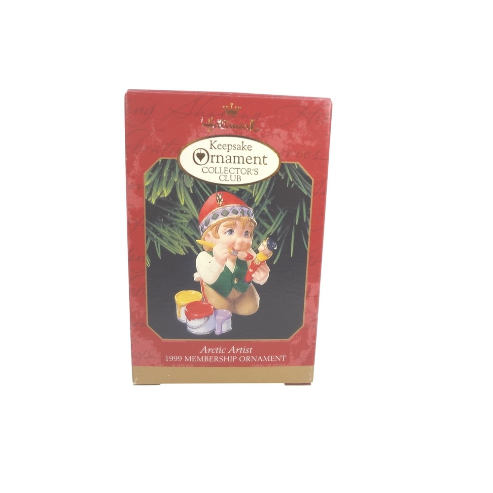 Hallmark Arctic Artist Ornament 1994 Collector's Club Excellent Elf Painting NIB